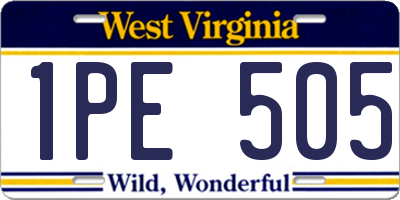 WV license plate 1PE505