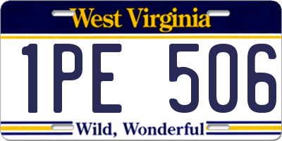 WV license plate 1PE506