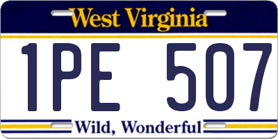 WV license plate 1PE507