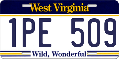WV license plate 1PE509