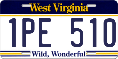 WV license plate 1PE510