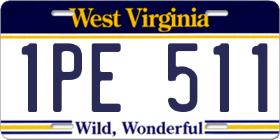 WV license plate 1PE511