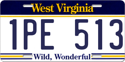 WV license plate 1PE513