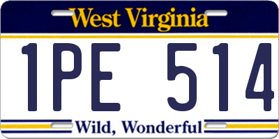 WV license plate 1PE514