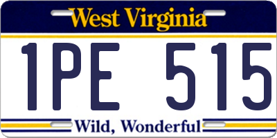 WV license plate 1PE515