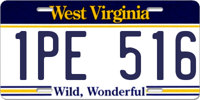 WV license plate 1PE516
