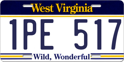 WV license plate 1PE517