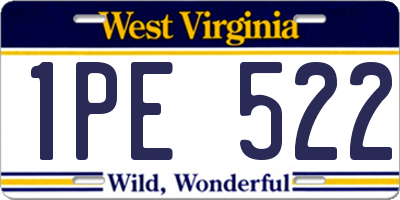 WV license plate 1PE522