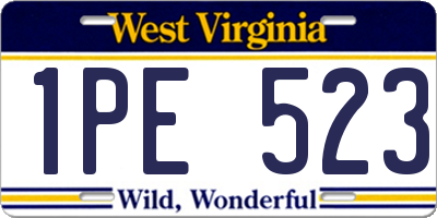 WV license plate 1PE523