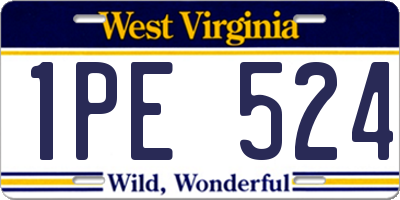 WV license plate 1PE524