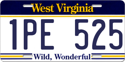 WV license plate 1PE525