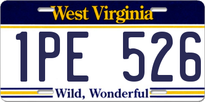 WV license plate 1PE526