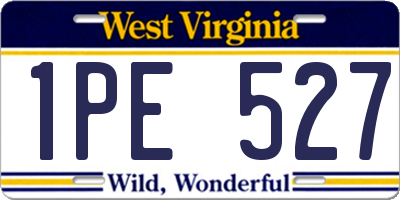 WV license plate 1PE527
