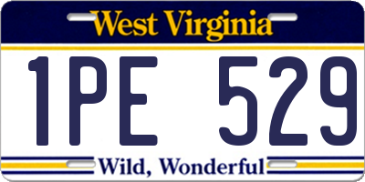 WV license plate 1PE529