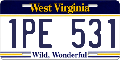 WV license plate 1PE531