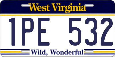 WV license plate 1PE532