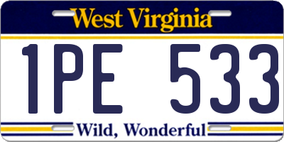 WV license plate 1PE533