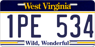 WV license plate 1PE534