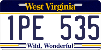 WV license plate 1PE535
