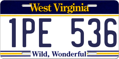 WV license plate 1PE536