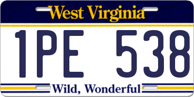 WV license plate 1PE538