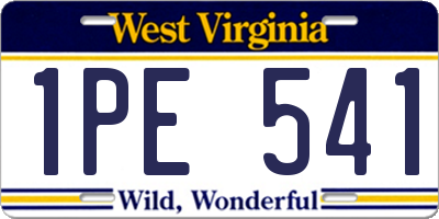 WV license plate 1PE541