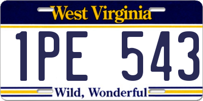 WV license plate 1PE543