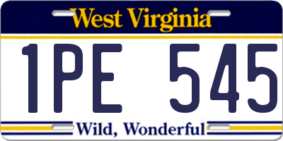 WV license plate 1PE545