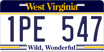 WV license plate 1PE547