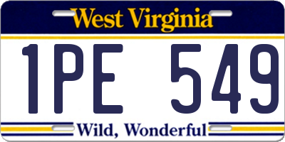 WV license plate 1PE549