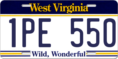 WV license plate 1PE550