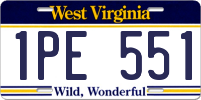 WV license plate 1PE551