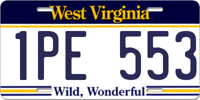 WV license plate 1PE553