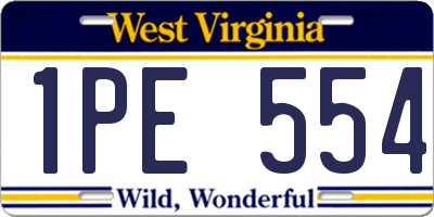 WV license plate 1PE554
