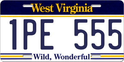 WV license plate 1PE555