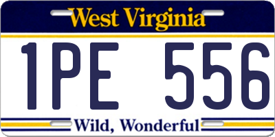WV license plate 1PE556