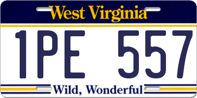 WV license plate 1PE557