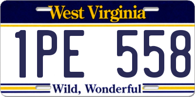 WV license plate 1PE558