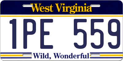 WV license plate 1PE559