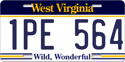 WV license plate 1PE564