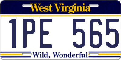 WV license plate 1PE565