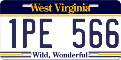 WV license plate 1PE566