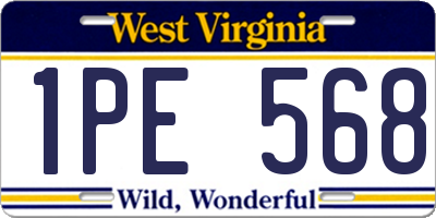 WV license plate 1PE568