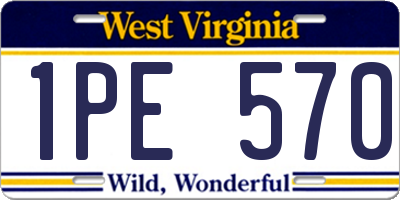WV license plate 1PE570