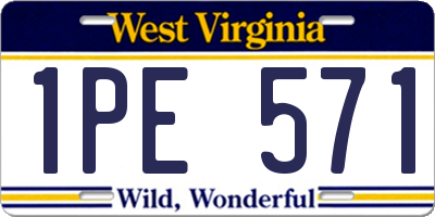 WV license plate 1PE571