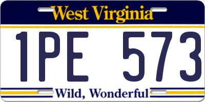 WV license plate 1PE573