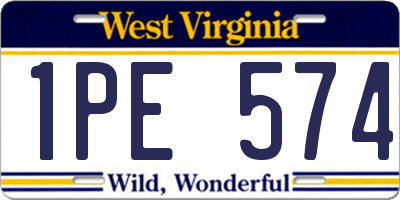 WV license plate 1PE574