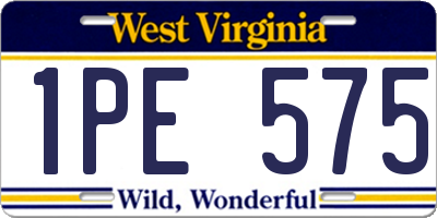 WV license plate 1PE575