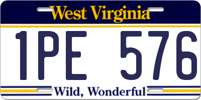 WV license plate 1PE576