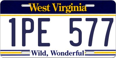 WV license plate 1PE577